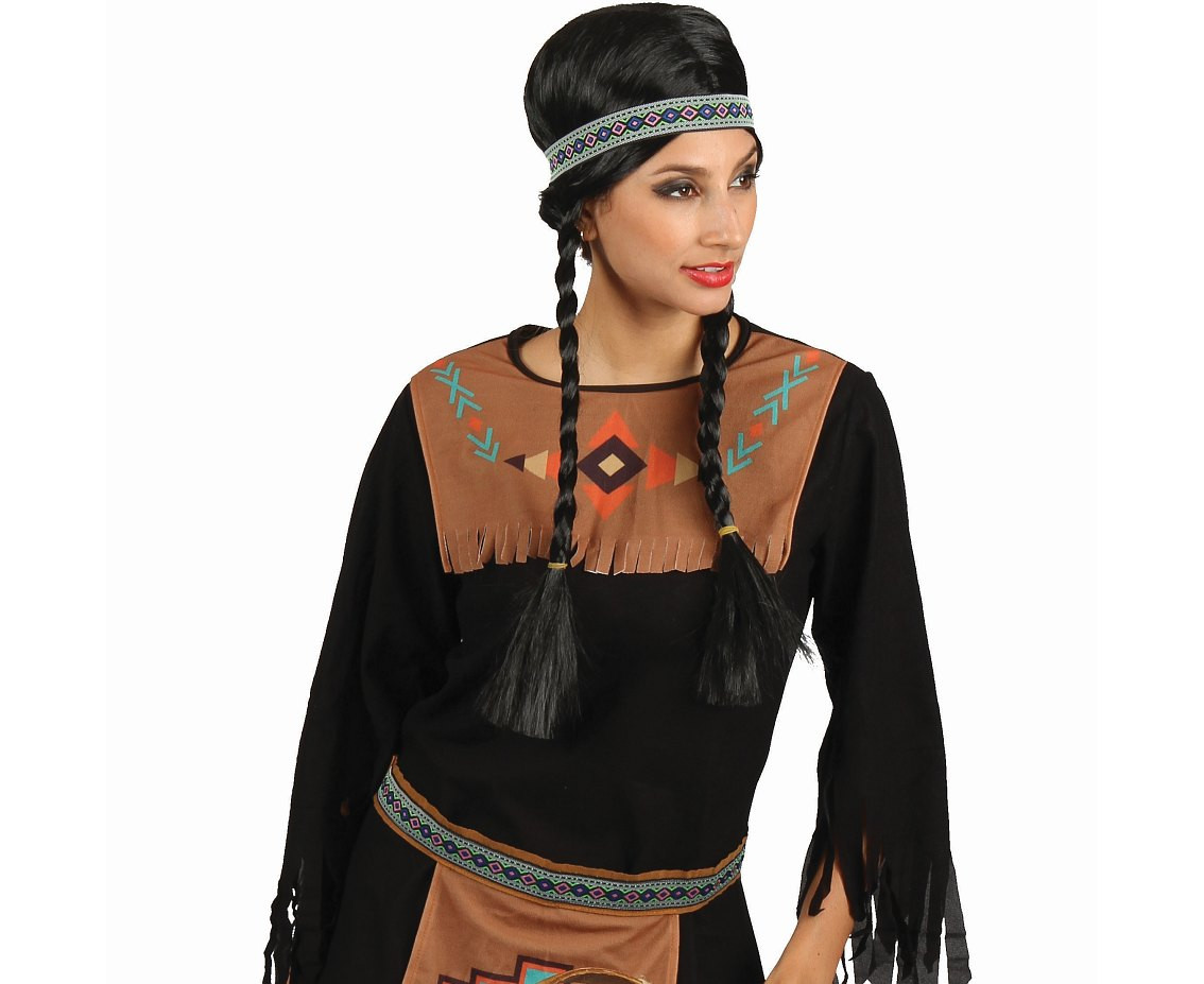 Role play-set for adult Indian Girl (headband, dress, belt, leg guards), size S